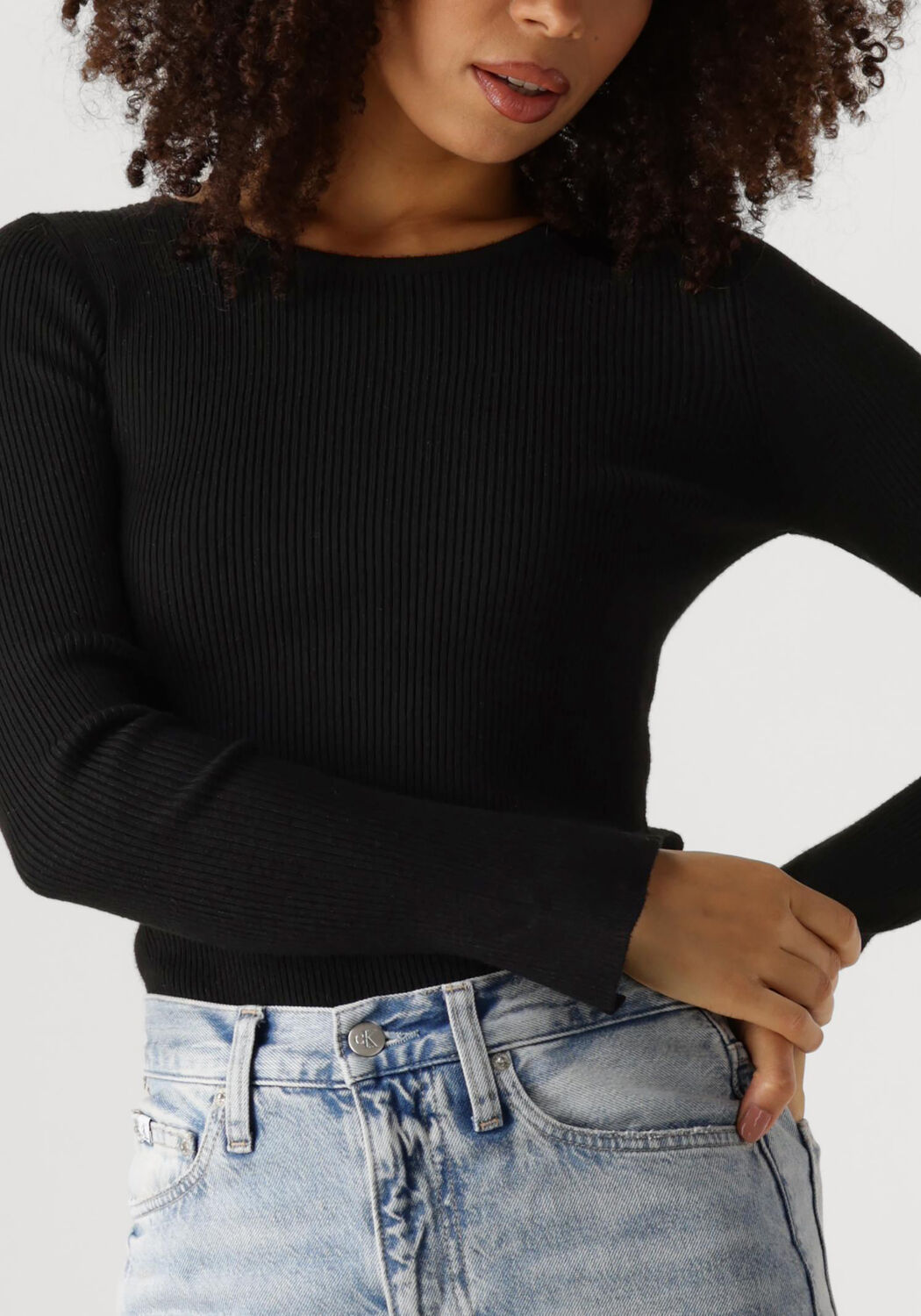 MOVES Dames Tops & T-shirts Twisti O-neck Zwart