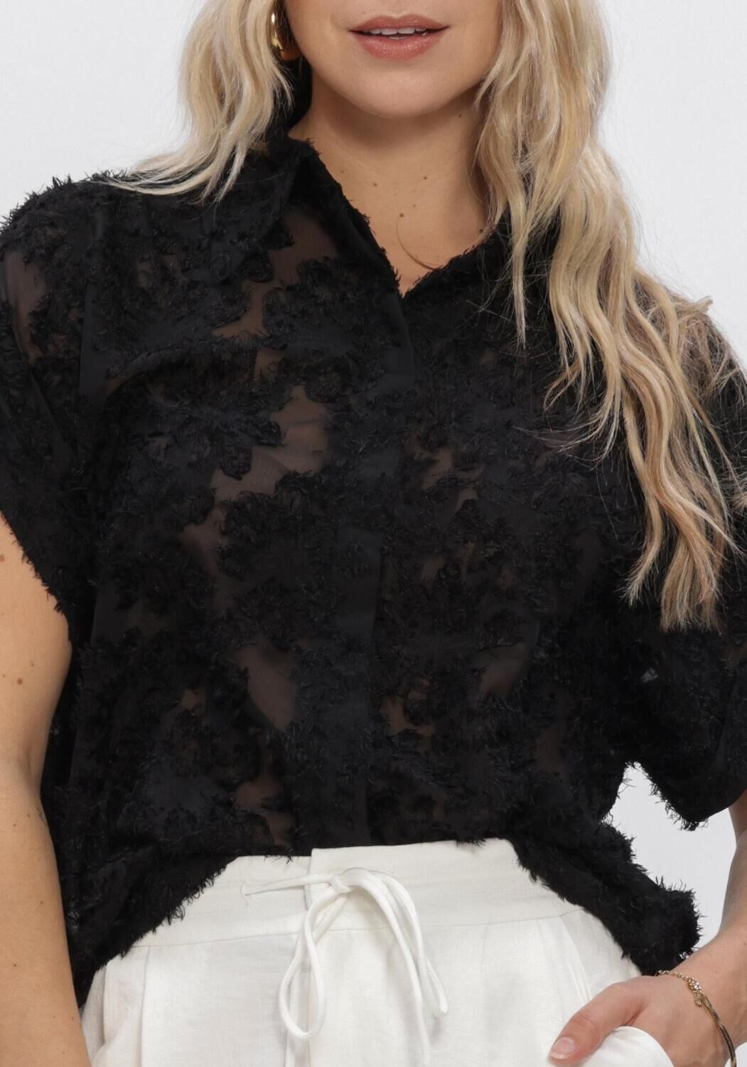 Zwarte ROUGE EDIT Blouses ROUKYOTO S/S SHIRT - large