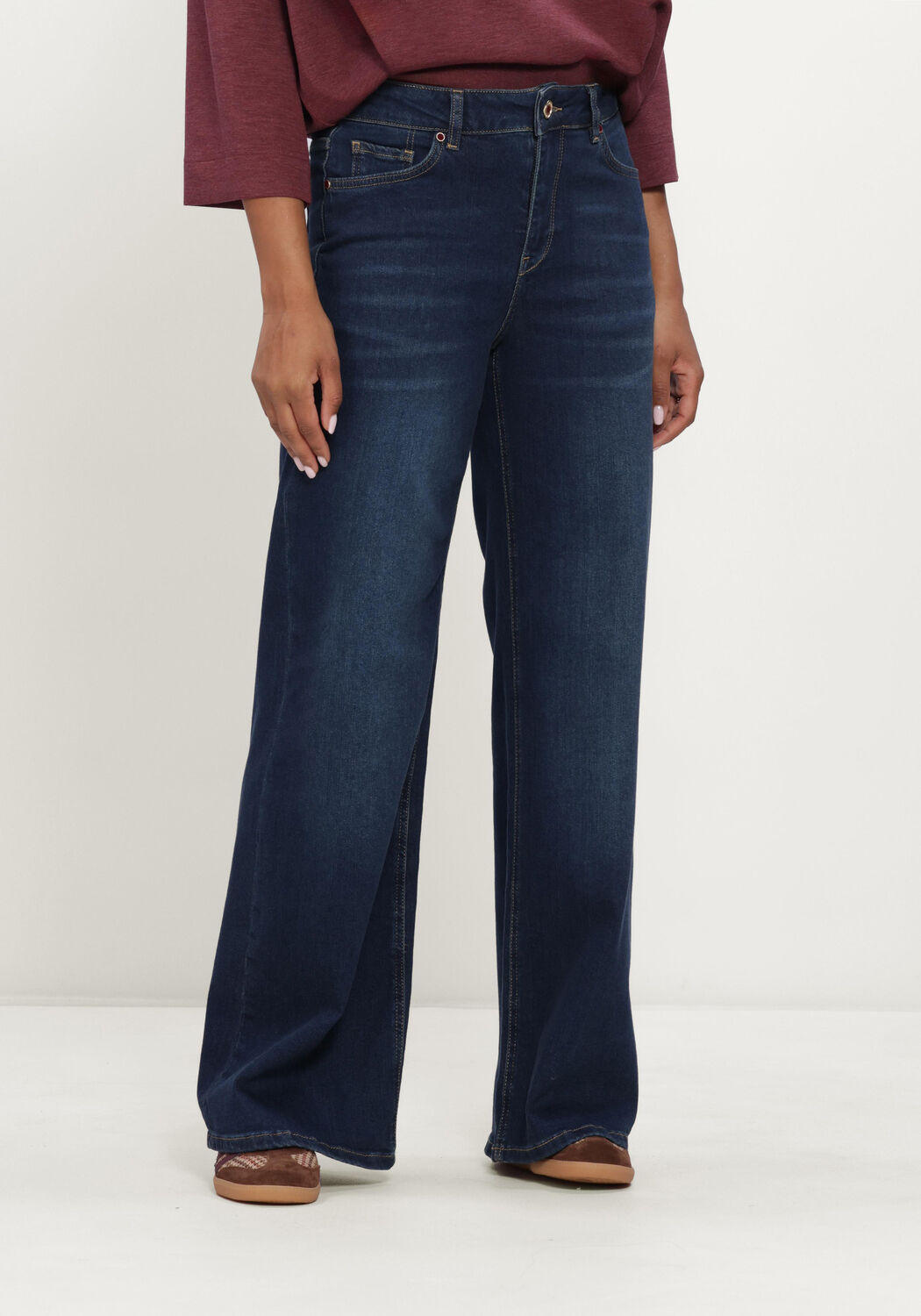 Donkerblauwe MOS MOSH Wide jeans MMDARA HERA JEANS - large