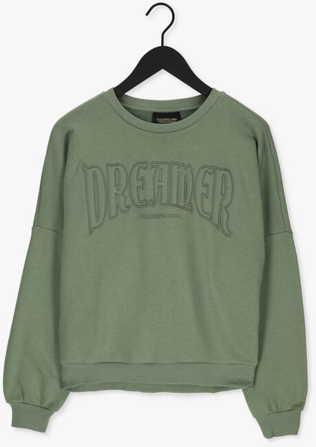 Donkergroene COLOURFUL REBEL Sweater DREAMER EMBRO DROPPED SHOULDER SWEAT - large