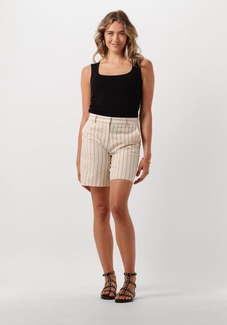 Zand SELECTED FEMME Broeken SLFHILDA MW SHORTS PIN STRIPE - large