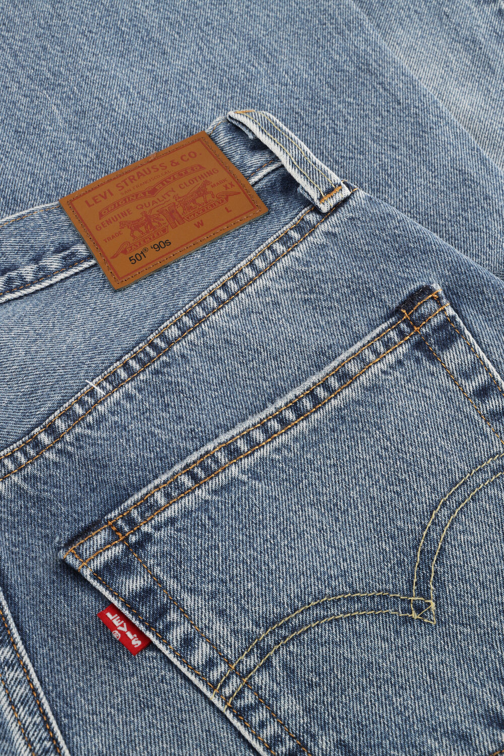 Lichtblauwe LEVI'S Straight leg jeans 501 90'S FRESH PLAN SELVEDGE - large