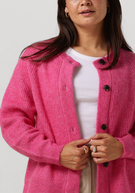 Fuchsia SELECTED FEMME Vest SLFLULU LS KNIT SHORT CARDIGAN - large