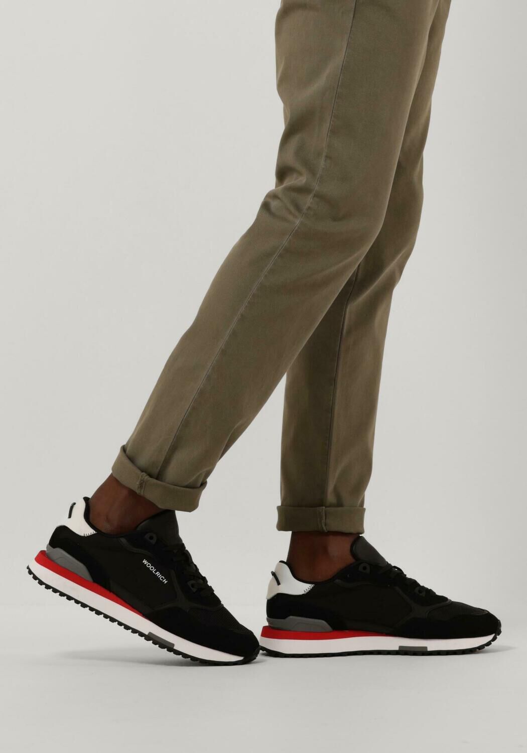zwarte woolrich lage sneakers retro sneaker man