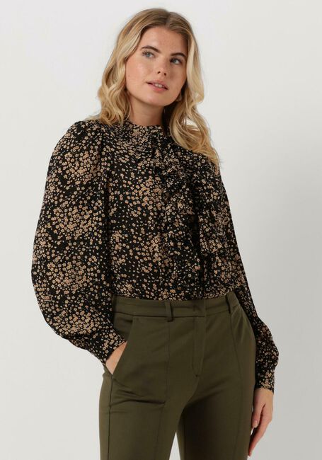 Zwarte SUMMUM Blouses SHIRT MICRO FLOWER PRINT - large