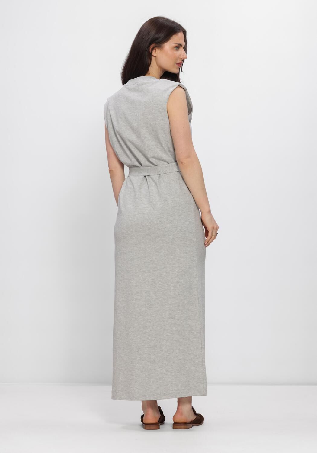 Lichtgrijze SELECTED WOMEN Maxi jurk SLFHALLEY SL ANKLE DRESS - large