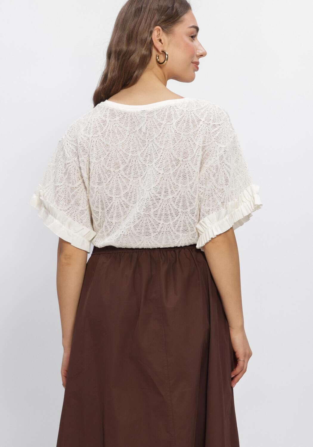 Gebroken wit SUMMUM Tops & T-shirts TOP OPEN JAQUARD - large