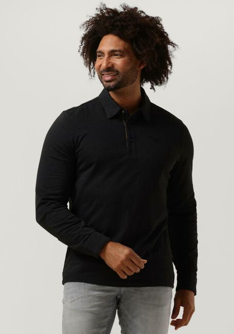 Zwarte PME LEGEND Polo LONG SLEEVE POLO JACQUARD JERSEY - large