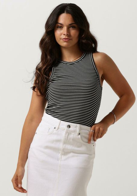 Zwarte CO'COUTURE Top SARA STRIPE RIB TANK TOP - large