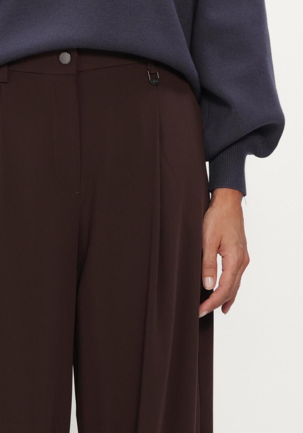 Bruine MAC Wijde broek 0231 FLOATING CREPE - large