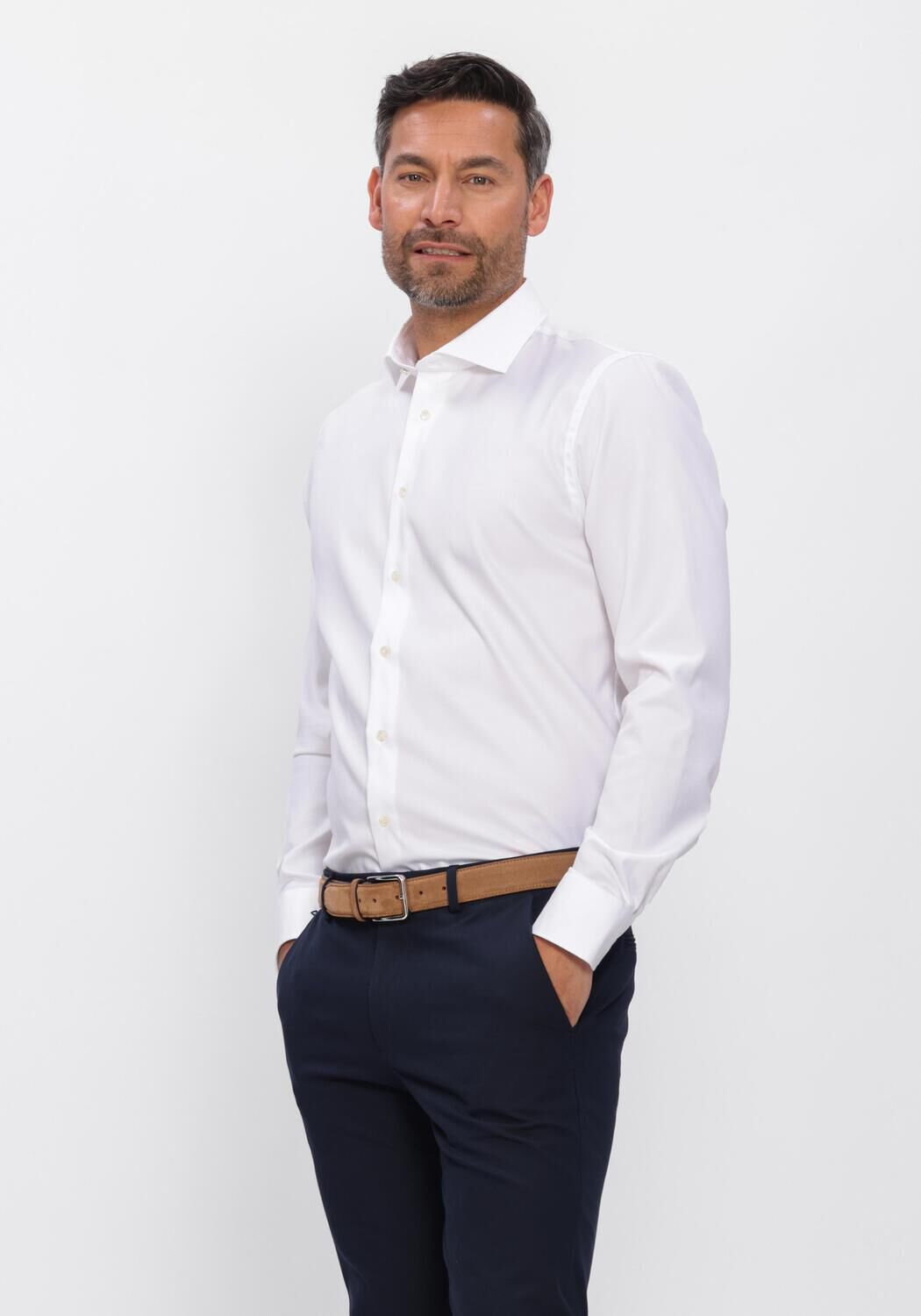 Witte PROFUOMO T-shirt SHIRT CUTAWAY SF - large