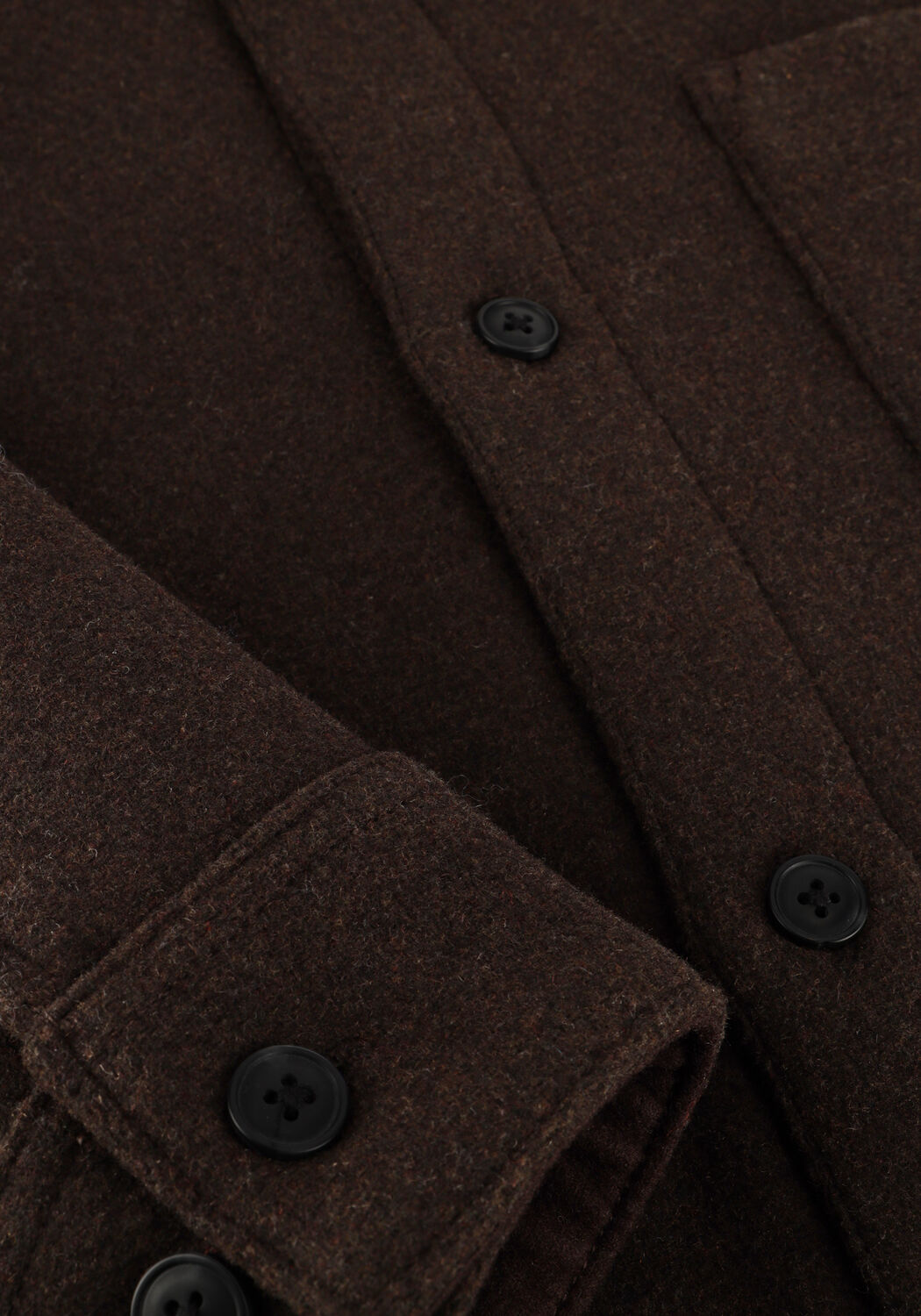 Bruine LES DEUX Overshirt JASON SOLID WOOL OVERSHIRT - large