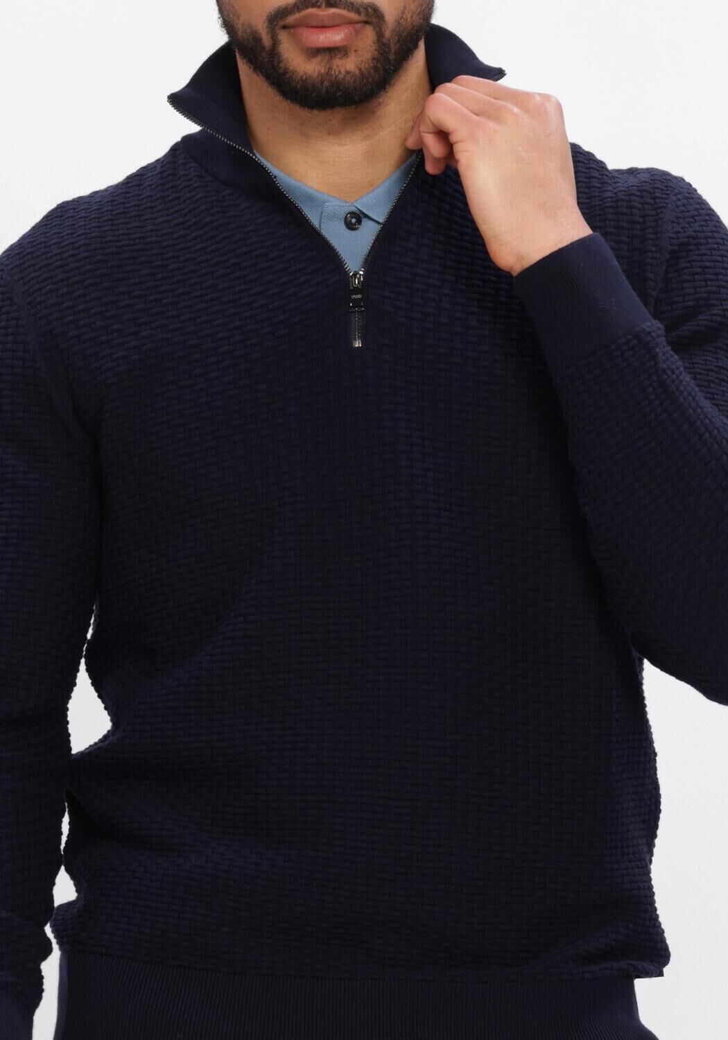 Donkerblauwe BOSS BLACK Trui H-ULLICIO - large