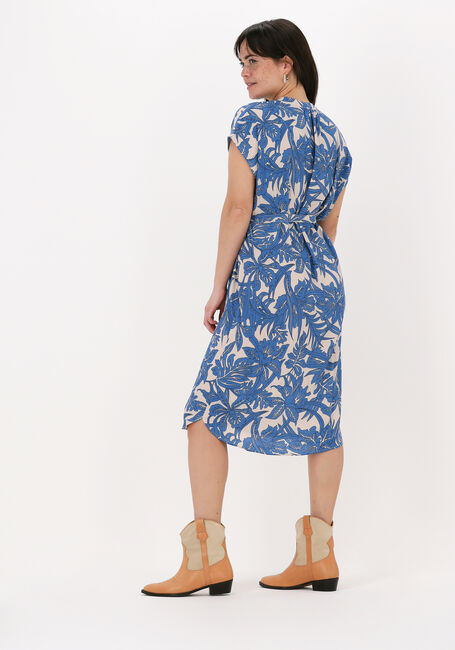 Blauwe BY-BAR Midi jurk VICTORIA JUNGLE DRESS - large