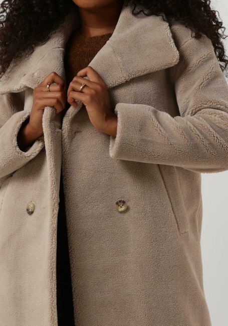 Beige BEAUMONT Teddy jas DOUBLE BREASTED TEDDY COAT - large