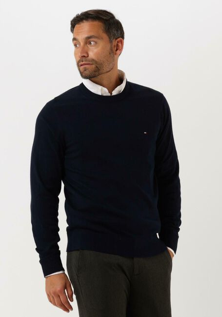 Donkerblauwe TOMMY HILFIGER Trui PIMA ORG CTN CASHMERE CREW NECK | Omoda | Rundhalspullover