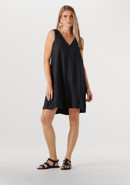Zwarte SELECTED FEMME Mini jurk SLFLINNA SL SHORT LINEN DRESS - large