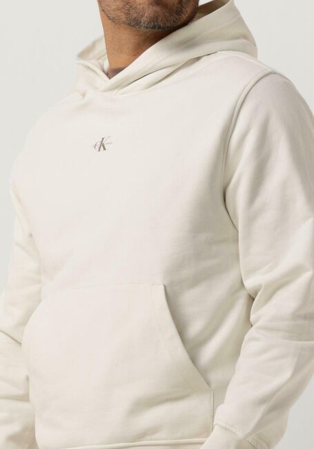 Gebroken wit CALVIN KLEIN Sweater MICRO MONOLOGO HOODIE - large