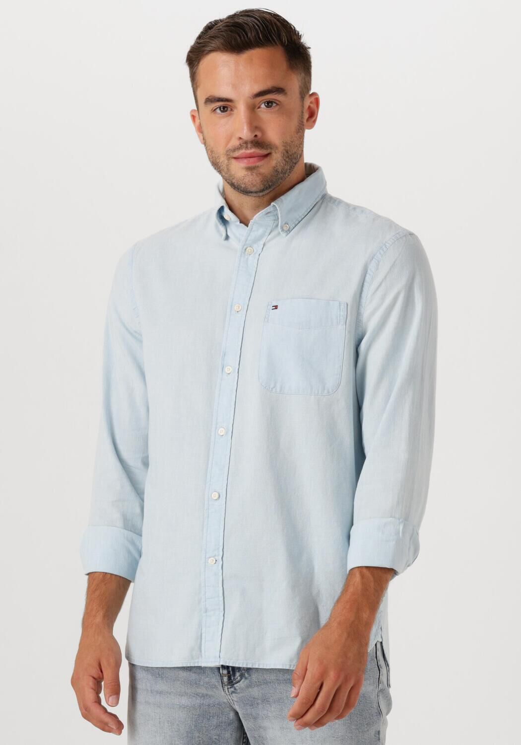 TOMMY HILFIGER Heren Overhemden Chambray Pocket Rf Shirt Lichtblauw
