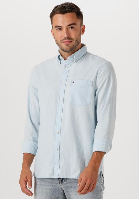 Lichtblauwe TOMMY HILFIGER Casual overhemd CHAMBRAY POCKET RF SHIRT - large