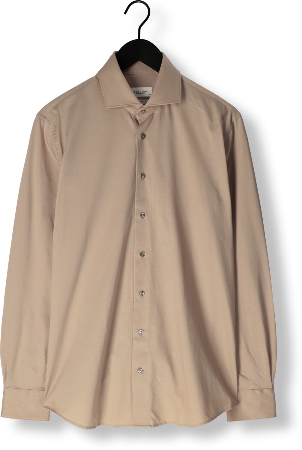 PROFUOMO Heren Overhemden Shirt Cutaway Sf Sc Knitted Beige