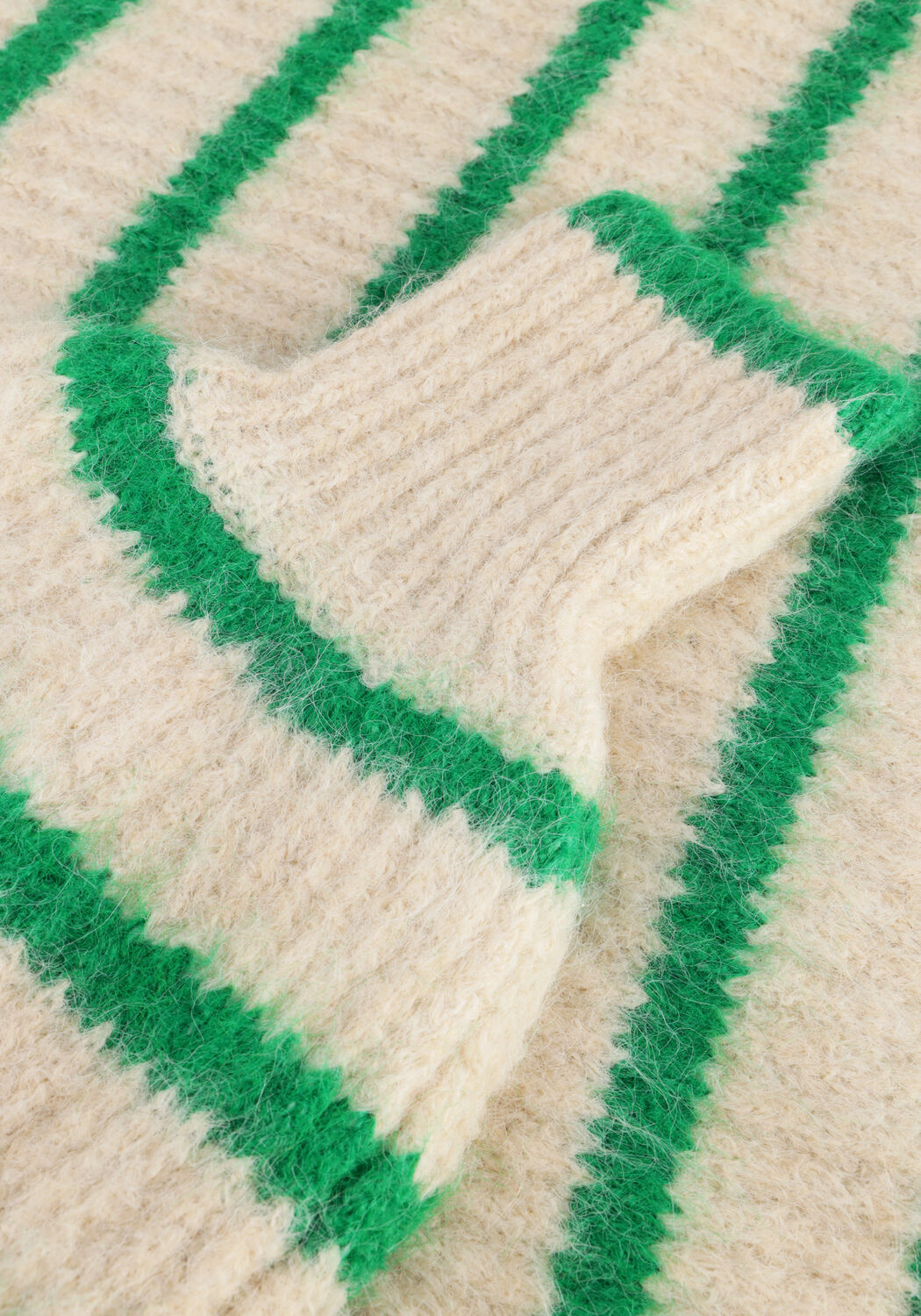 Groene CO'COUTURE Trui CORALIE CROP STRIPE O-KNIT - large