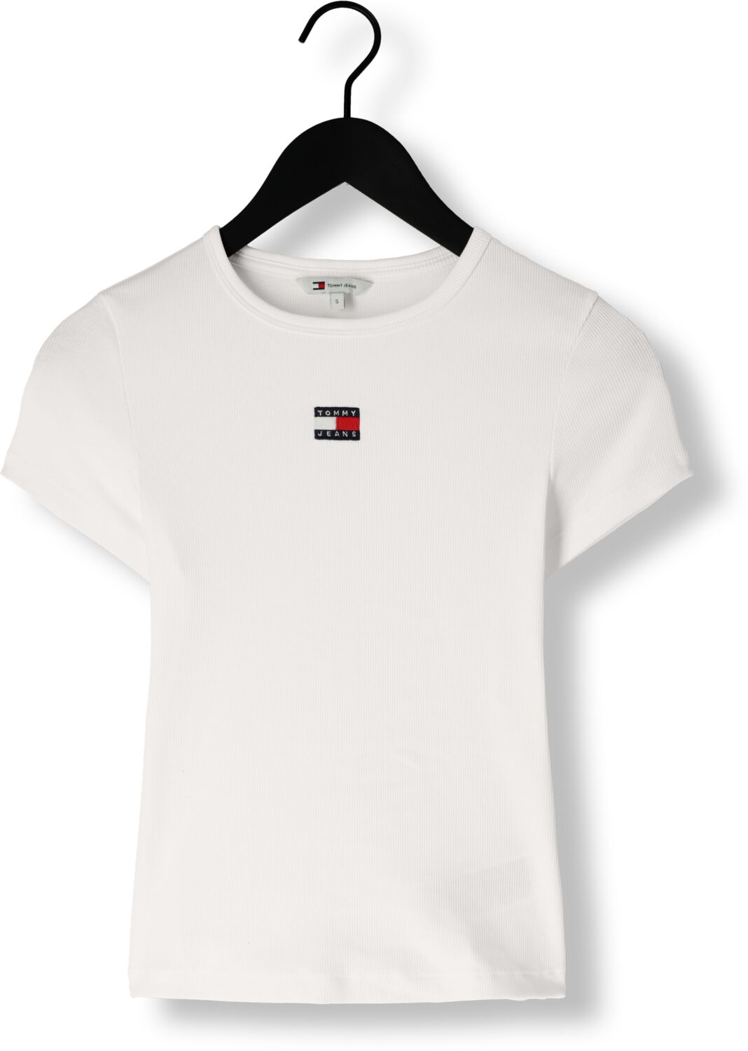TOMMY JEANS Dames Tops & T-shirts Twj Slim Badge Rib Tee Wit