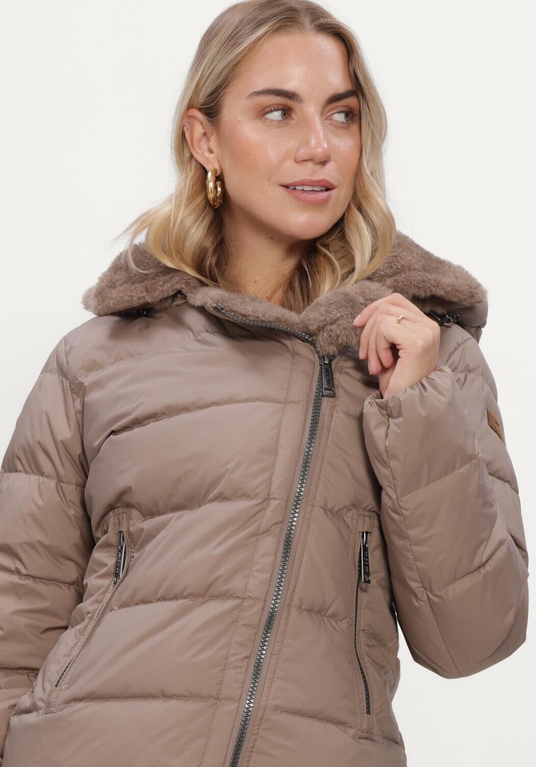 Taupe MOSCOW Gewatteerde jas 21-08-SPENCER - large