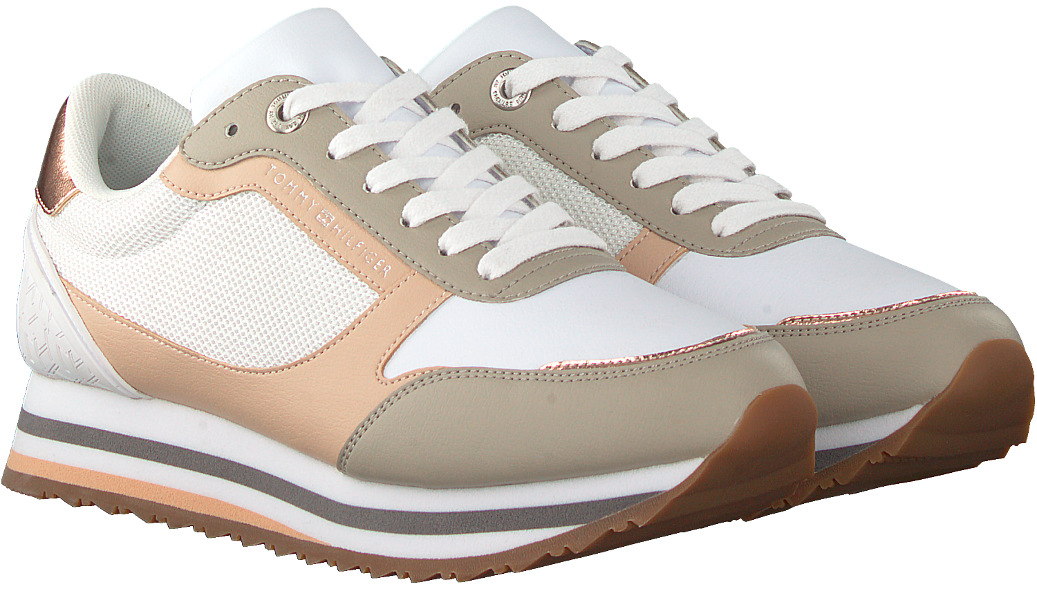 Beige Tommy Hilfiger Lage Sneakers Feminine Monogram Omoda