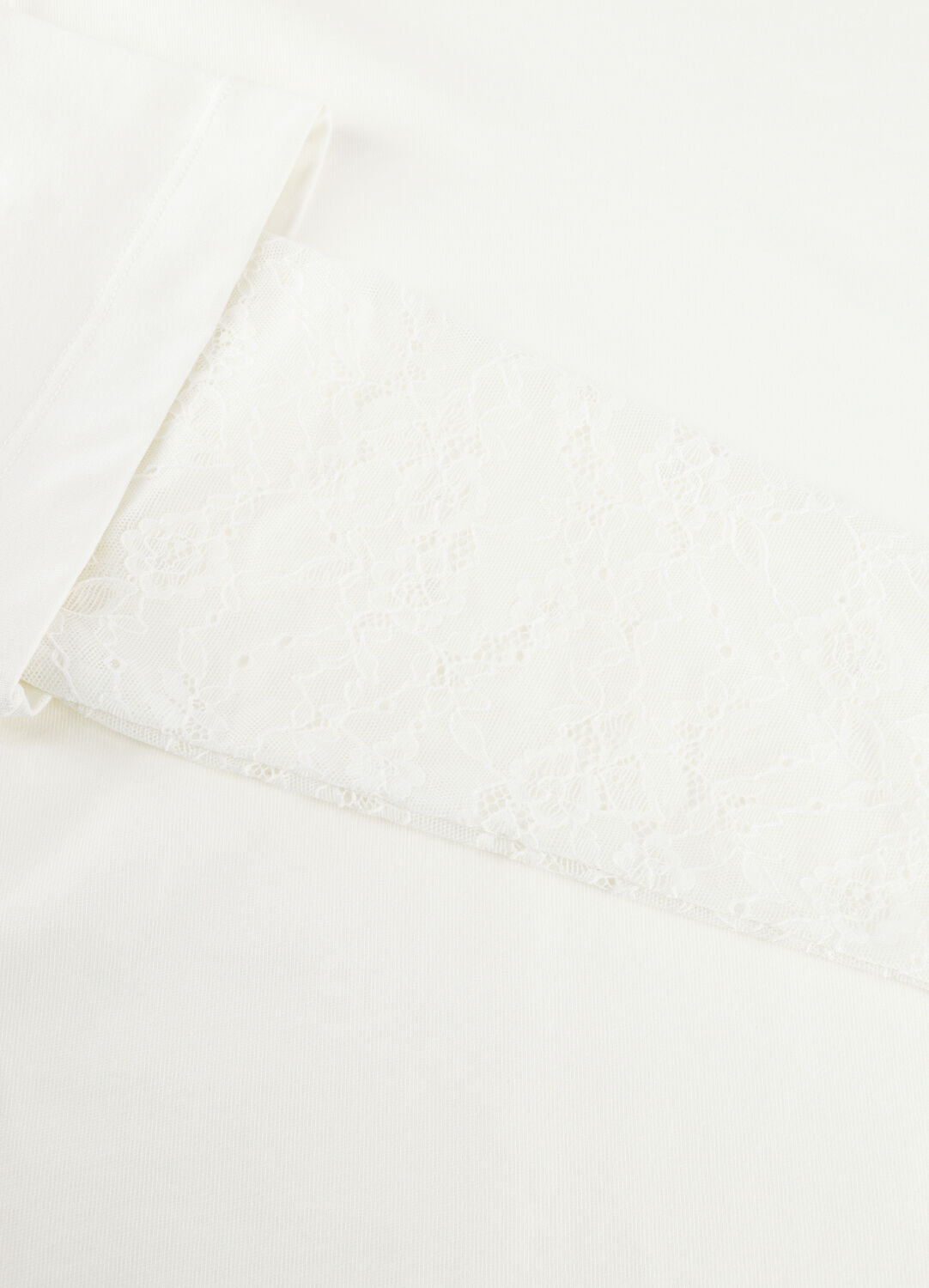 Gebroken wit CATWALK JUNKIE Trui LOOSE FIT TSHIRT WITH LACE SLEEVES - large