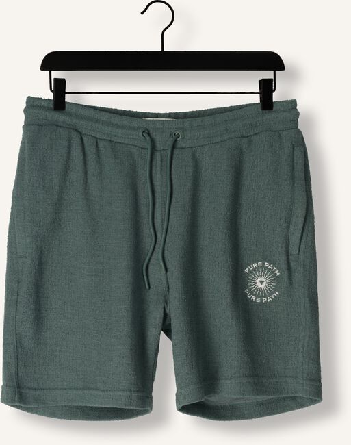 Groene PURE PATH Korte broek STRUCTURED SHORT WITH POCKTES, CORDS AND FRONT EMBROIDERY Groene PURE PATH Korte broek STRUCTURED SHORT WITH POCKTES, CORDS AND FRONT EMBROIDERY - large