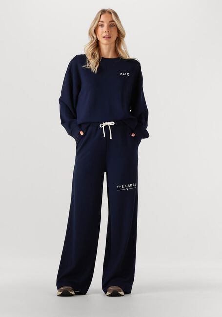 Donkerblauwe ALIX THE LABEL Trui LADIES KNITTED SCUBA SWEATER - large