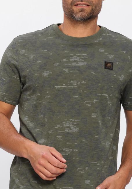 Groene PME LEGEND T-shirt AOP COTTON SLUB - large