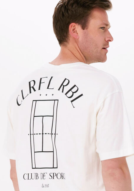 Beige COLOURFUL REBEL T-shirt TENNIS COURT BASIC TEE - large