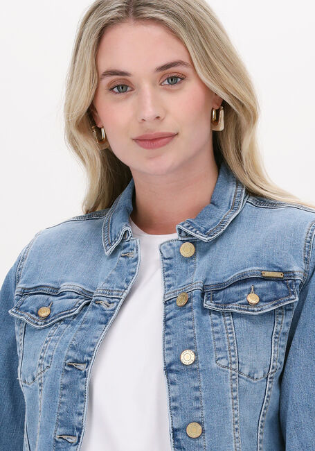 Blauwe SUMMUM Spijkerjas BASIC DENIM JACKET TWILL STRET - large