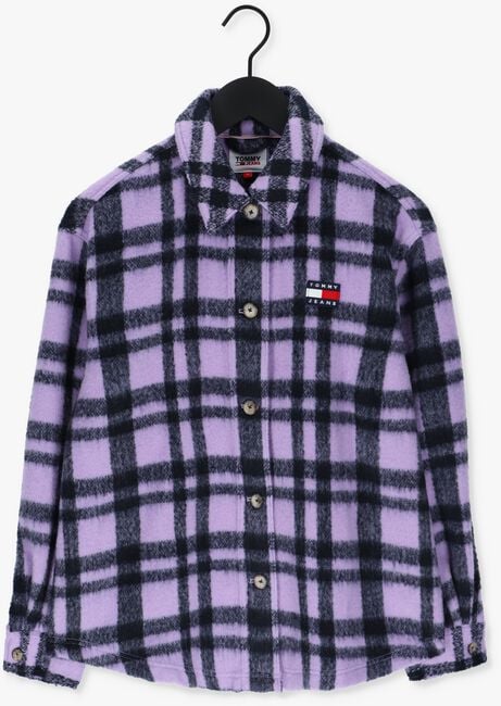 Paarse TOMMY JEANS Jack TJW BRIGHT CHECK OVERSHIRT - large