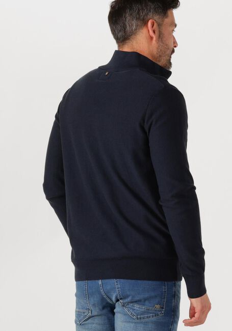 Donkerblauwe PME LEGEND Trui HALF ZIP COLLAR COTTON MODAL - large