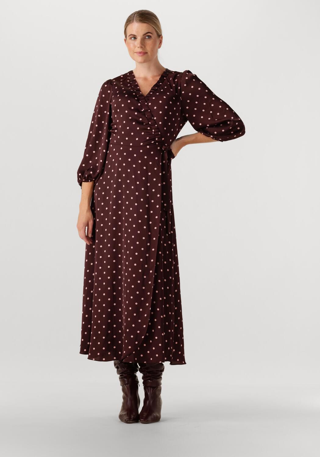 NEO NOIR Dames Jurken Malinga Dot Dress Bordeaux