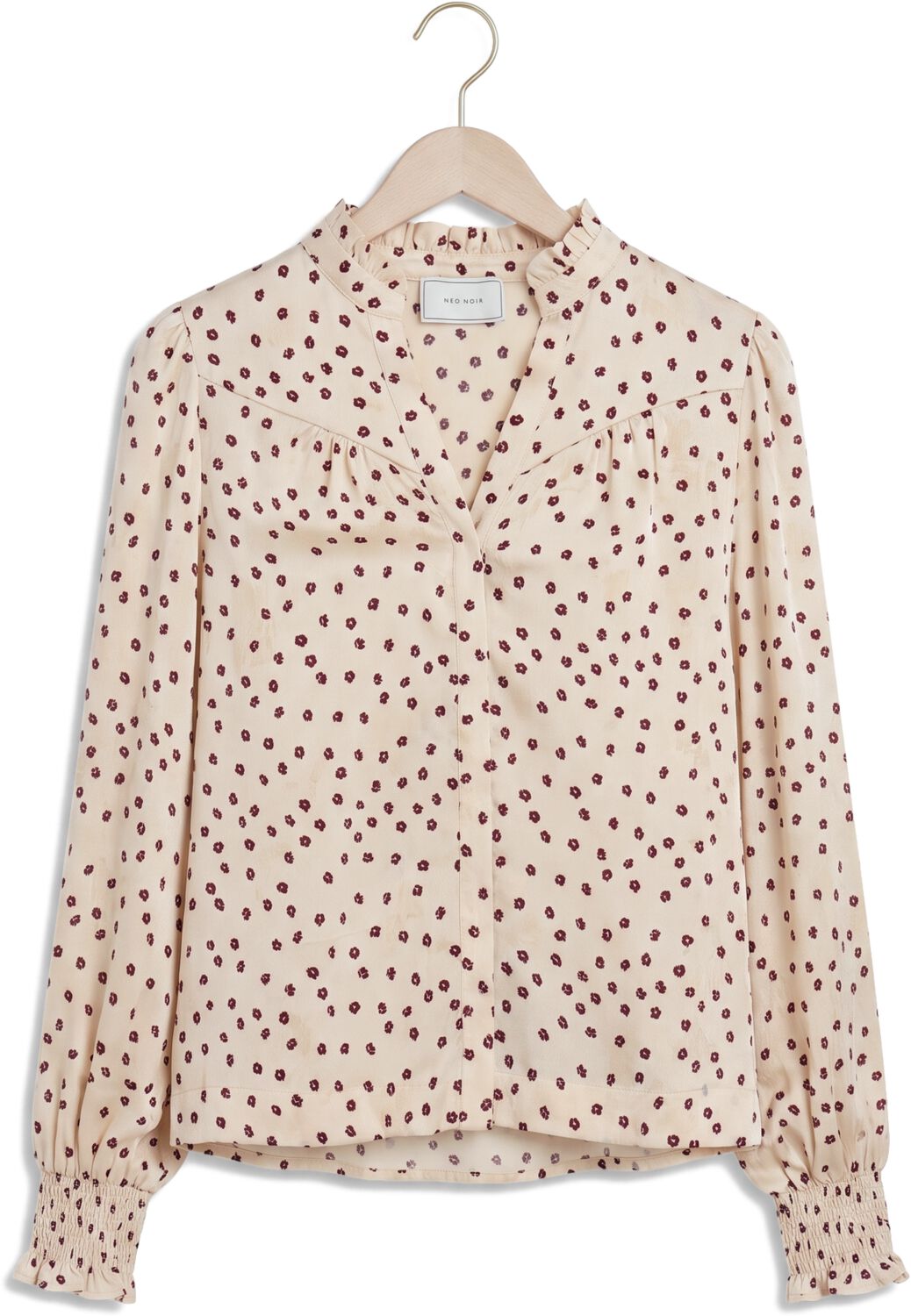 NEO NOIR Dames Blouses Astrida Flower Jacquard Blouse Beige