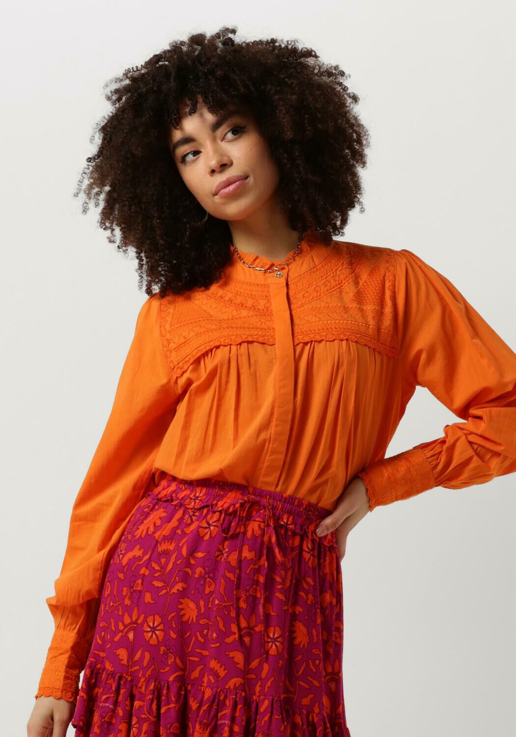 Harper & Yve Yasmin Lange Mouw Blouse Orange Dames