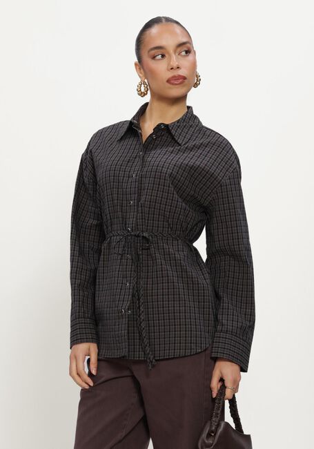 Bruine OBJECT Blouses OBJDELVA L/S LO SHIRT - large