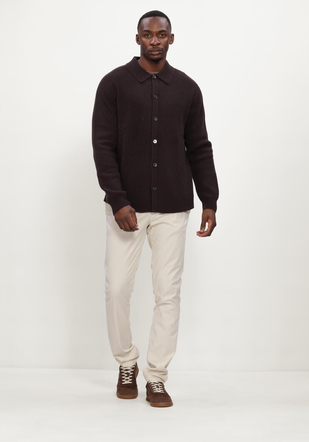 PROFUOMO Heren Truien & Vesten Overshirt Full Button Bruin