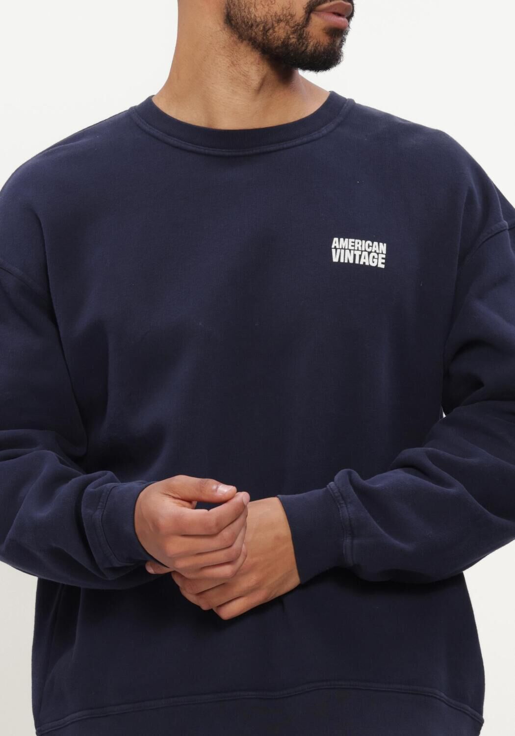 American vintage Heren Truien & Vesten Plizzy Crew - Donkerblauw, foto 4