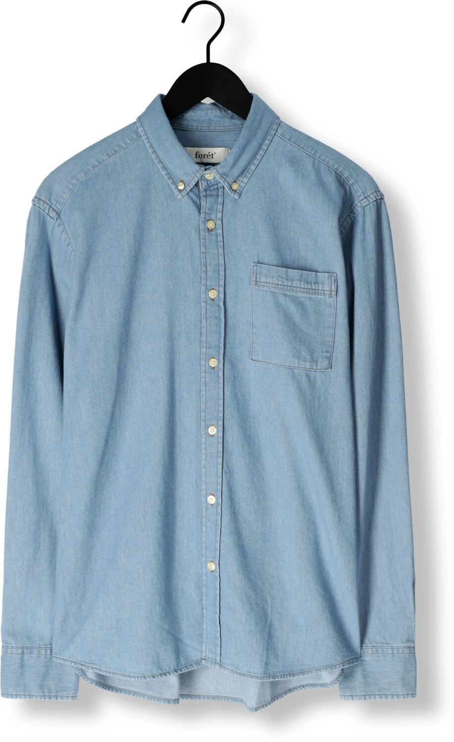 FORÉT Forét Heren Overhemden Hornet Chambray Shirt Lichtblauw