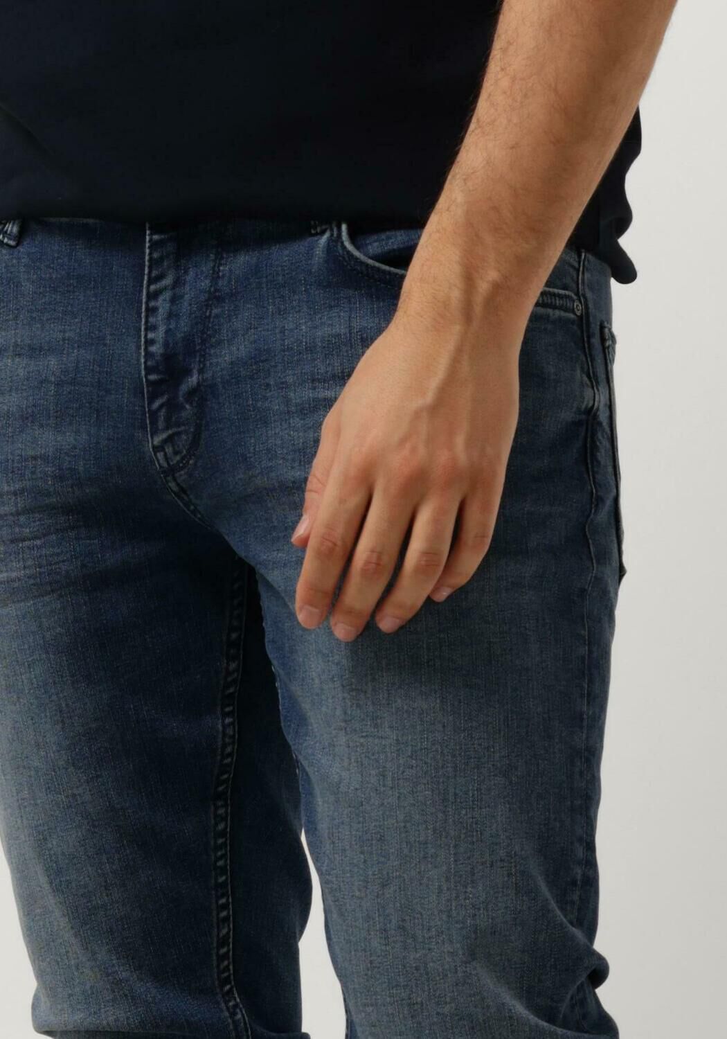 PURE PATH Heren Jeans The Jone Skinny Fit Jeans Blauw