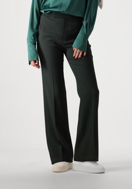 Groene VANILIA Flared broek WAFEL FLARED - large