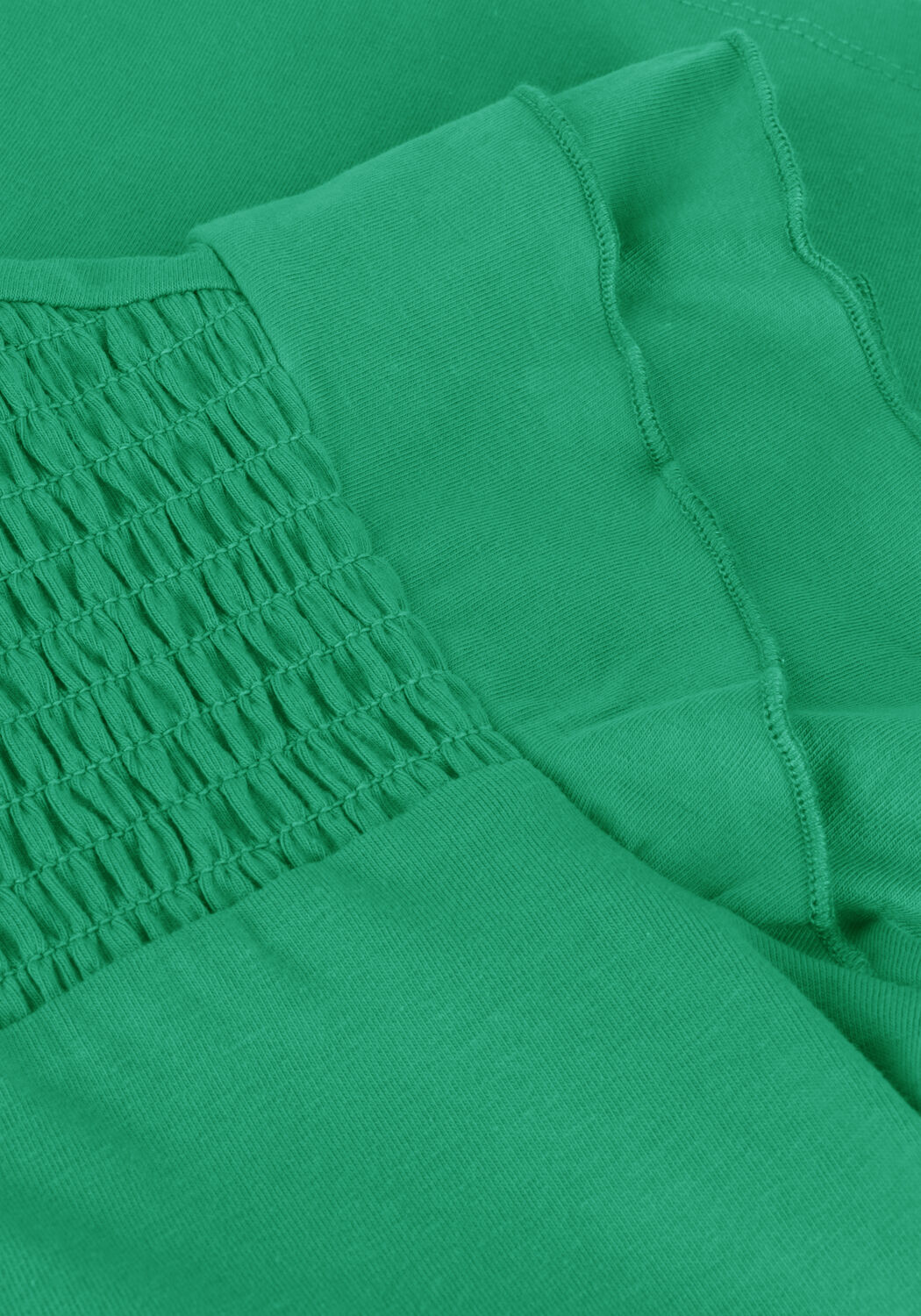 Groene MOODSTREET Top SMOCK TOP WITH RUFFLE SLEEVES - large