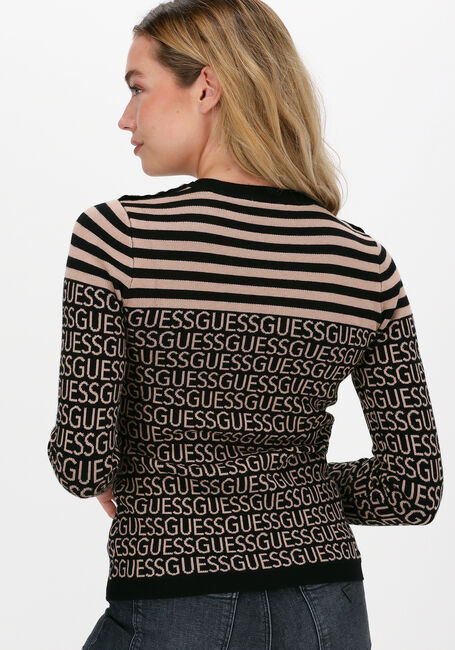 Zwarte GUESS Trui LS GUESS LOGO JAQUARD SWTR - large