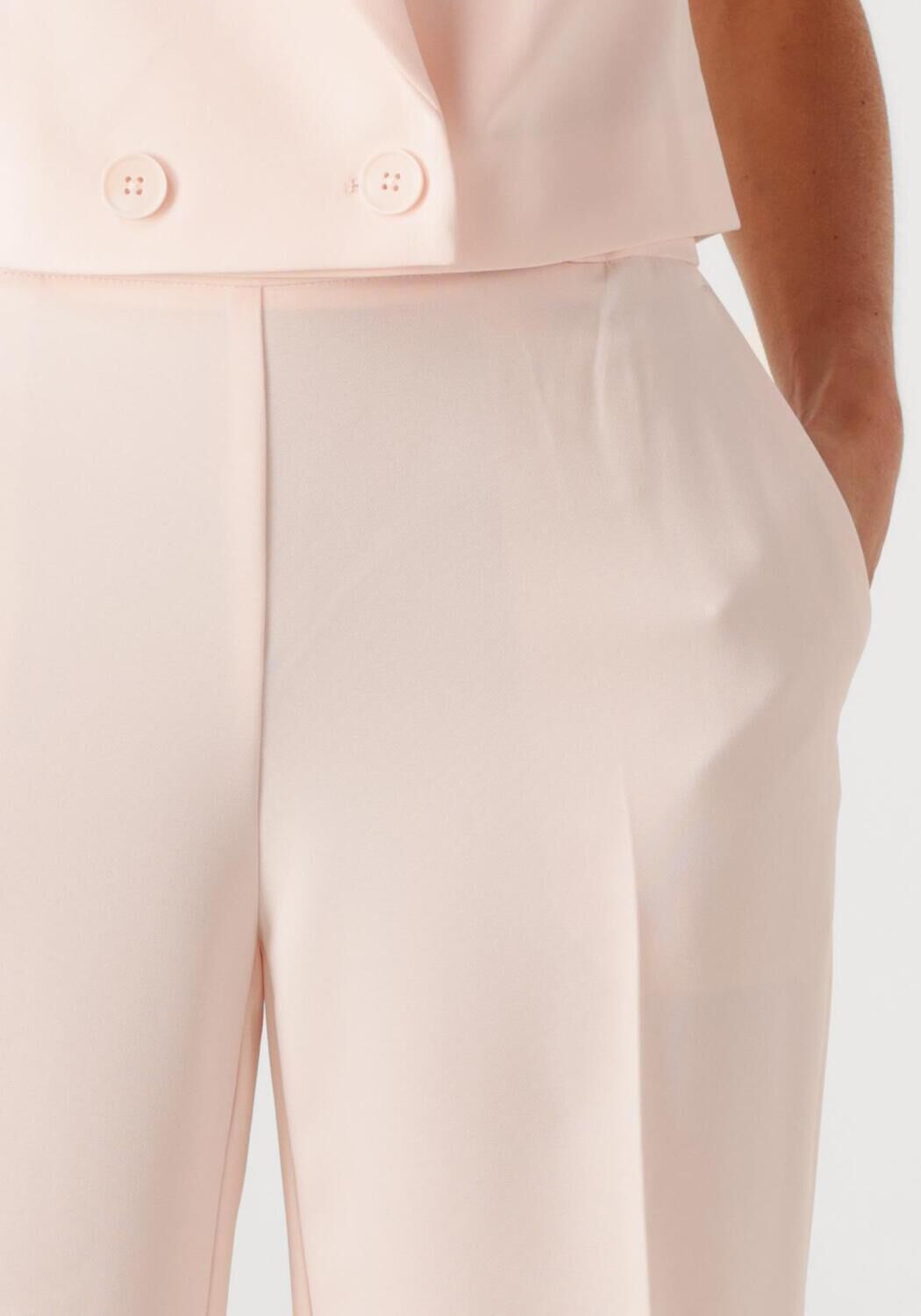 DANTE6 Dames Broeken Fabri Elasticated Wide Leg Pants Lichtroze