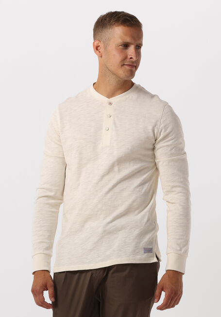 Gebroken wit SCOTCH & SODA  SLUB HENLEY LONG SLEEVE TEE - large